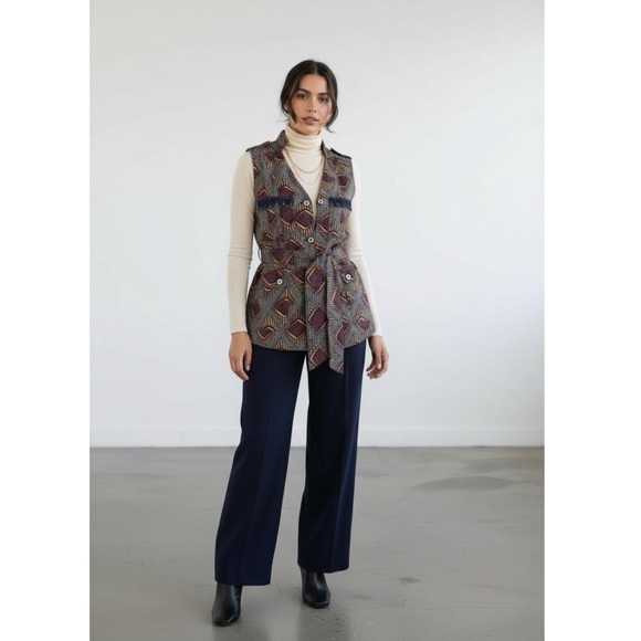 Elvenses {Anthropologie} Geo Safari Print Vest - Picture 1 of 9